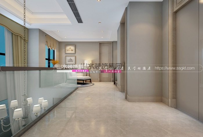 合肥置地广场栢悦府英式风格别墅客厅装修效果图