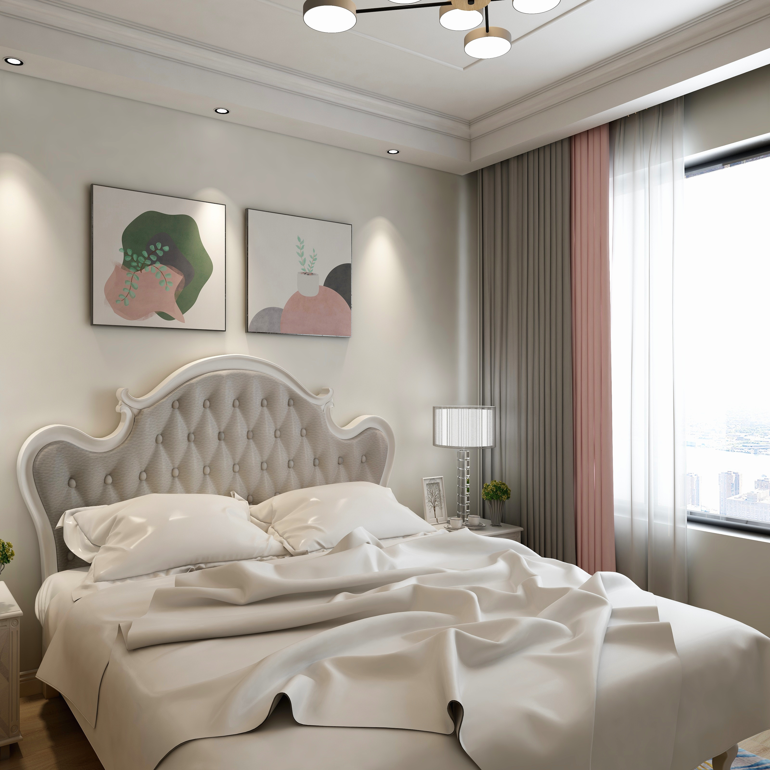 现代风格复式卧室装修效果图