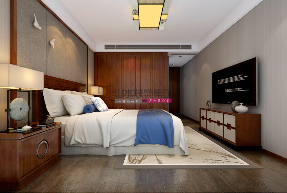 卧室装修效果图-新中式风格装修图片