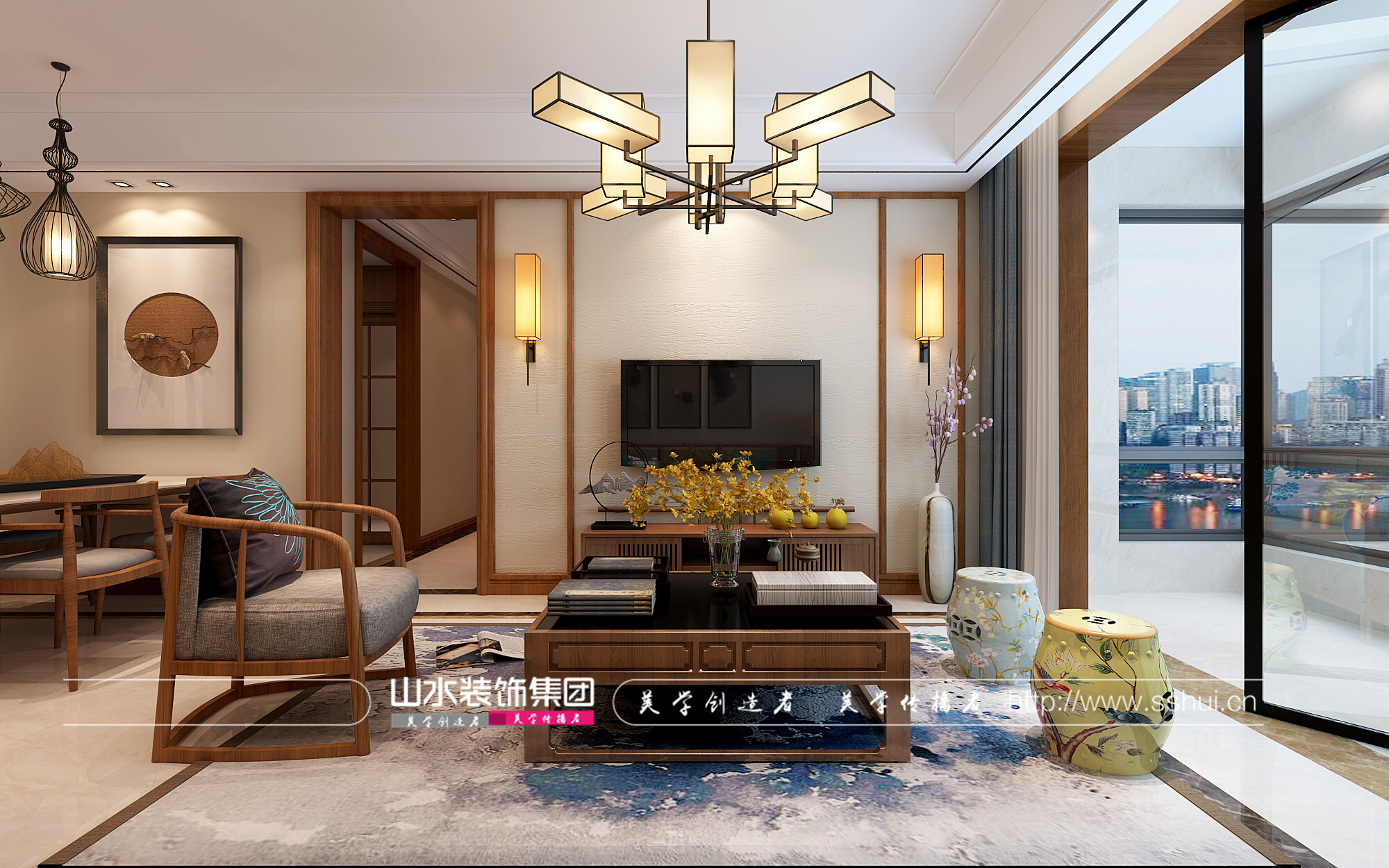 新中式风格客厅装修效果图展示