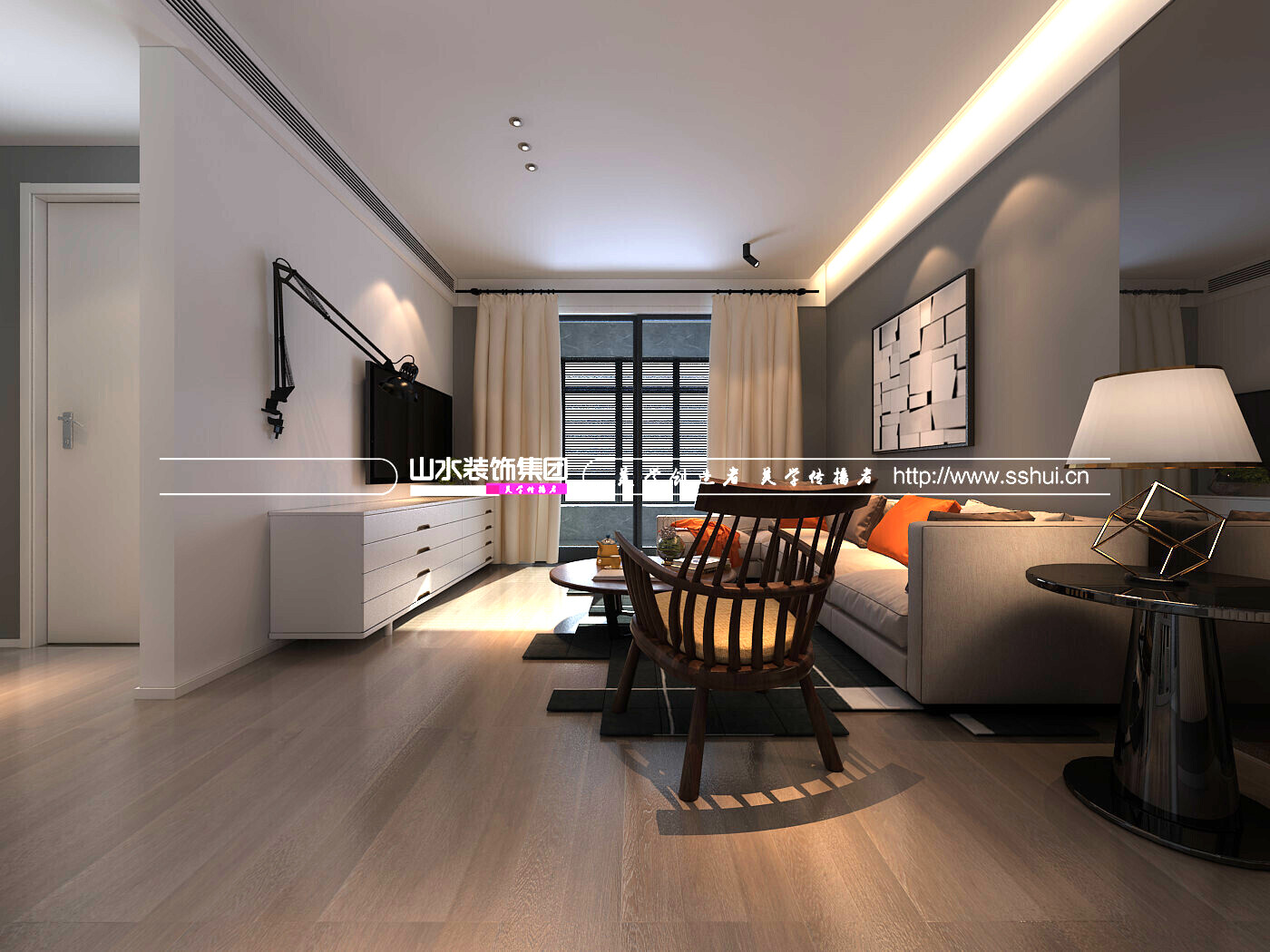 90平米现代风格两居室装修效果图