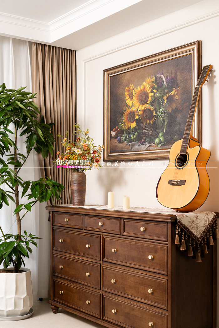 128㎡美式風新案，用細節充盈空間，微復古里藏著生活的優雅從容